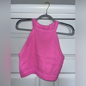 Aerie Pink High Neck Sports Bra